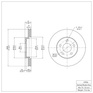 Chevrolet Cobalt Brake Rotor (1) - Front - R1 Concepts - Plain - `07-`10